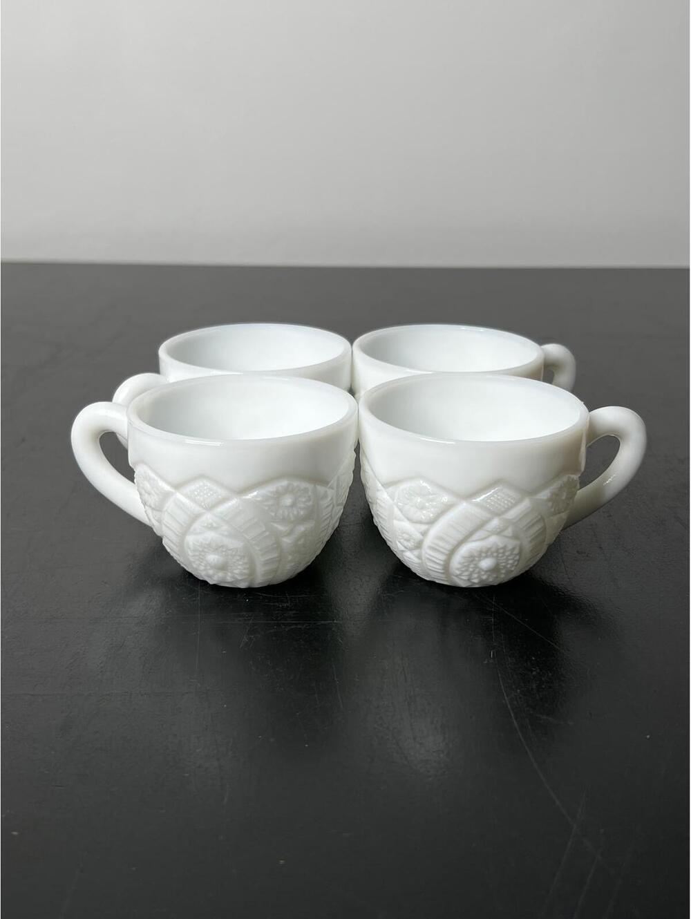 Vintage McKee Concord Milk Glass Cups (4)